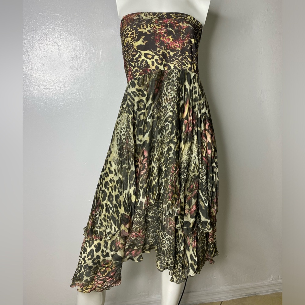 Leopard Print Strapless Dress